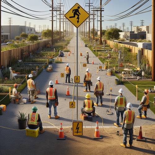 Zone de voisinage électrique sur un chantier